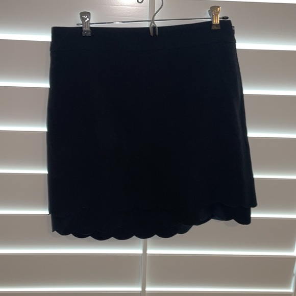 LOFT Skirts Loft Black Skirt W Scallop End Detailing Poshmark